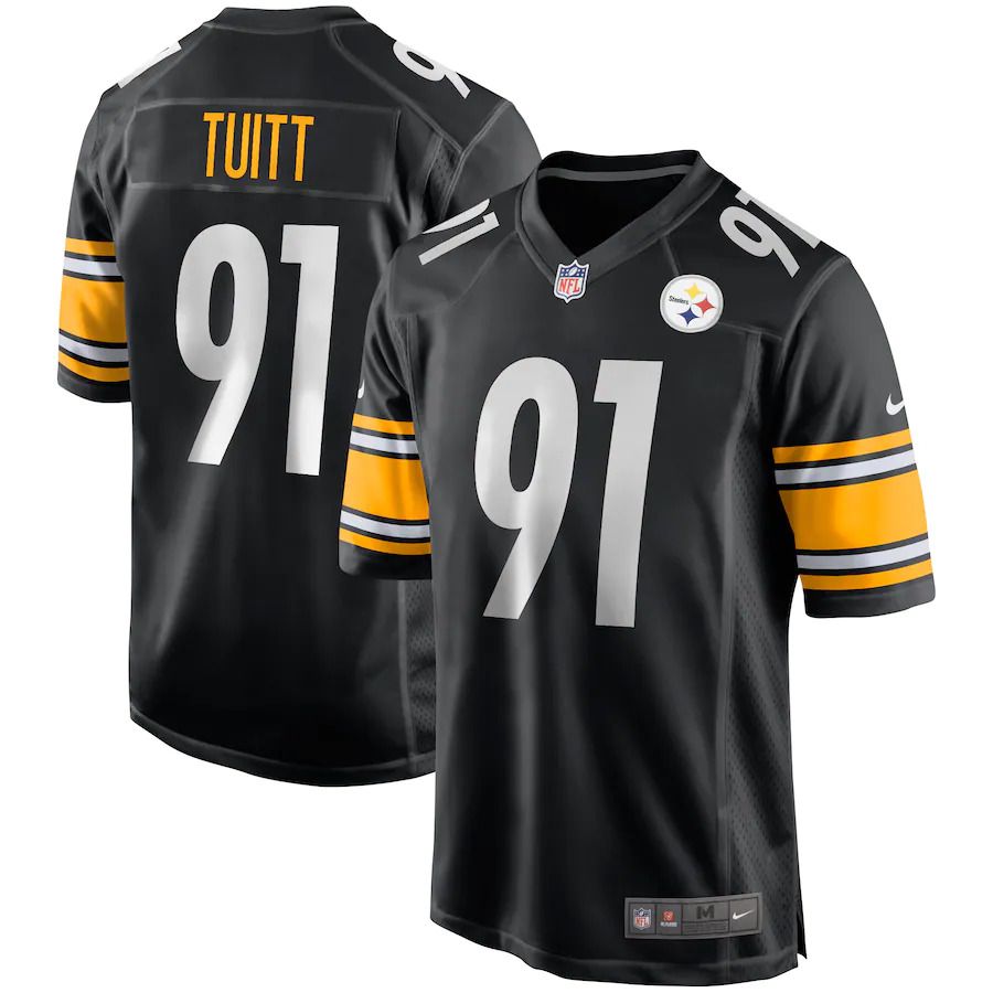 Men Pittsburgh Steelers #91 Stephon Tuitt Nike Black Game NFL Jersey